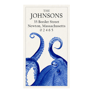 Blue Octopus - Panoramic Return Address Labels