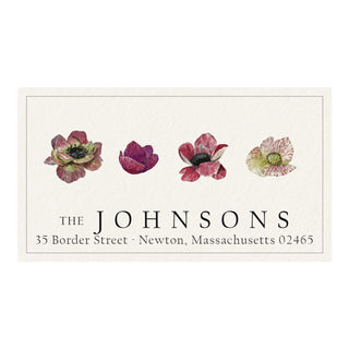 Variegated Anemone - Panoramic Return Address Labels