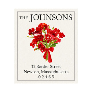Crimson Blooms - Return Address Labels