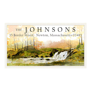 Golden Woods Waterfall - Panoramic Return Address Labels
