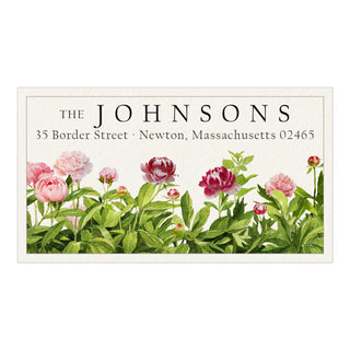 Garden Peonies - Panoramic Return Address Labels