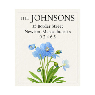Blue Poppies - Return Address Labels