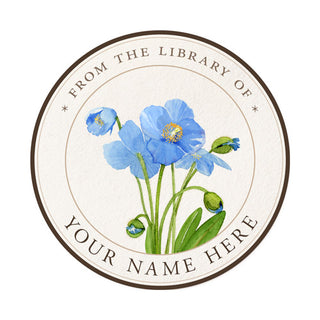 Blue Poppies - Ex Libris Medallions