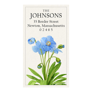 Blue Poppies - Panoramic Return Address Labels