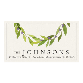 Olive Wreath - Panoramic Return Address Labels