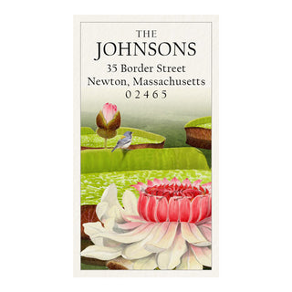 Victoria Water Lilies - Panoramic Return Address Labels