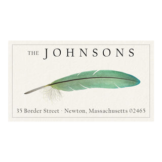 Turquoise Feather - Panoramic Return Address Labels