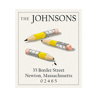 Yellow Pencils - Return Address Labels