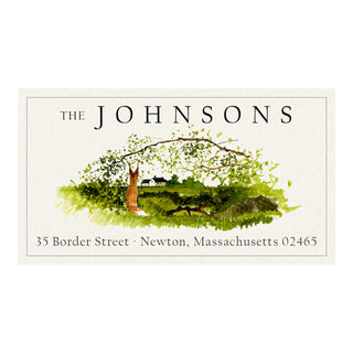 Fox with Arched Branch - Panoramic Return Address Labels