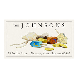 Dreidels and Gelt - Panoramic Return Address Labels