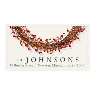 Winterberry Wreath - Panoramic Return Address Labels