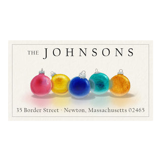 Holiday Ornaments - Panoramic Return Address Labels