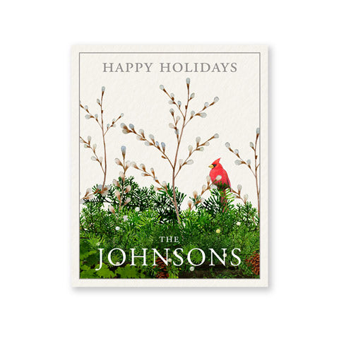 Cardinal and Evergreen