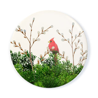 Cardinal and Evergreen - Pocket Mirror
