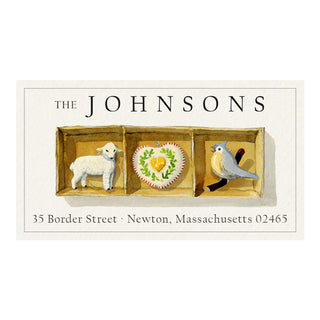 Vintage Ornaments Heart - Panoramic Return Address Labels
