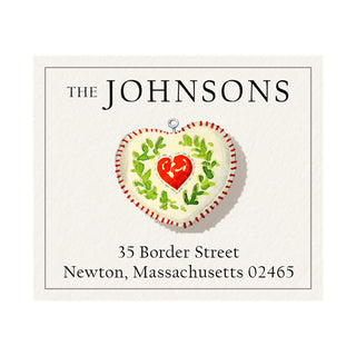 Red Heart Ornament - Return Address Labels