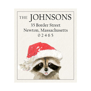 Merry Raccoon - Return Address Labels