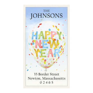 New Year Balloon - Panoramic Return Address Labels