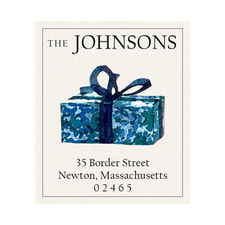 Blue Present - Return Address Labels