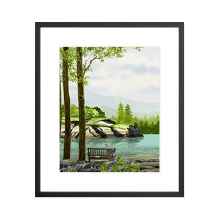 Riverside Bench - Art Print