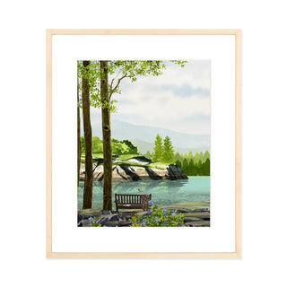 Riverside Bench - Art Print