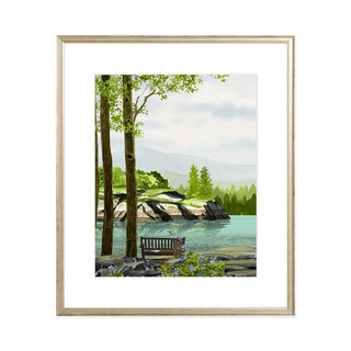 Riverside Bench - Art Print