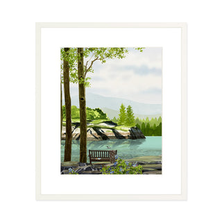 Riverside Bench - Art Print