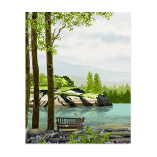 Riverside Bench - Art Print