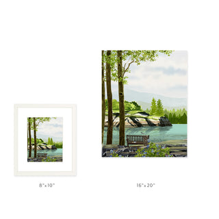 Riverside Bench - Art Print
