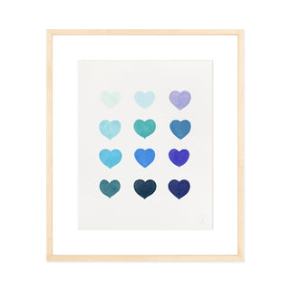 Blue Hearts - Art Print