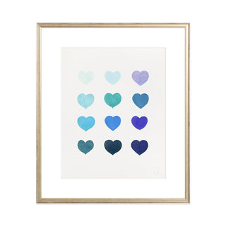 Blue Hearts - Art Print