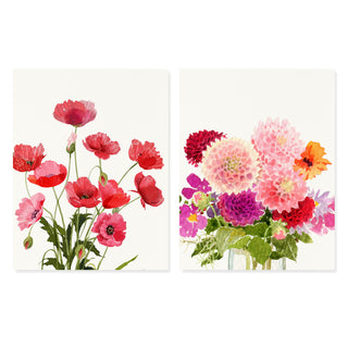 Poppies and Dahlias - Desk Box Couplet
