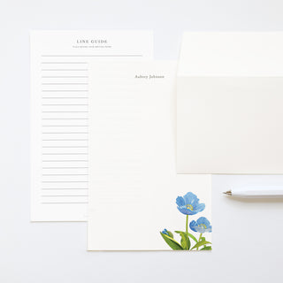 Blue Poppies - Letter Writing Paper