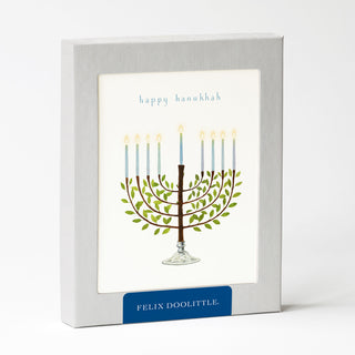 Glowing Menorah - Hanukkah Card
