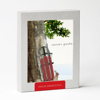 Leaning Sled - Holiday Card