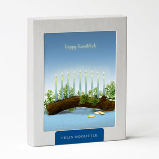 Menorah and Gelt - Hanukkah Card