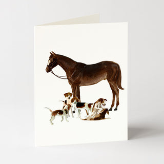 Spring and Beagles - Equestrian Card
