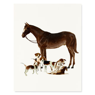Spring and Beagles - Equestrian Card