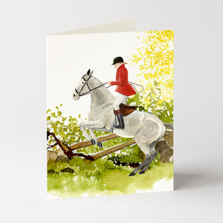 Over the Fence - Equestrian Card