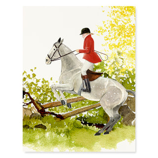 Over the Fence - Equestrian Card