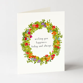 Flower Wreath - Wedding Card
