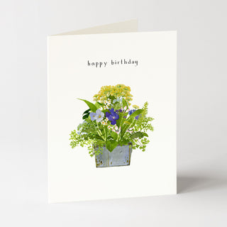 Flowers and Ferns - Birthday Card