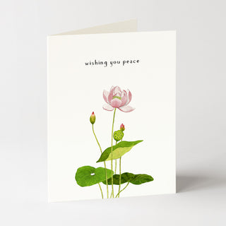 Peaceful Lotus - Sympathy Card