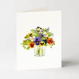 Gathered Pansies - Flower Garden Card