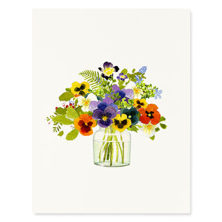 Gathered Pansies - Flower Garden Card