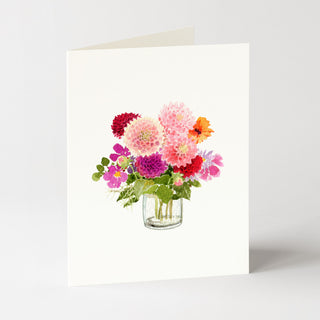 Autumn Dahlias - Flower Garden Card