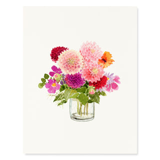 Autumn Dahlias - Flower Garden Card