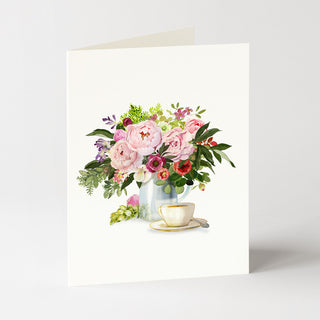 Tea with Flowers - Flower Garden Card