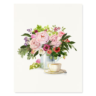 Tea with Flowers - Flower Garden Card