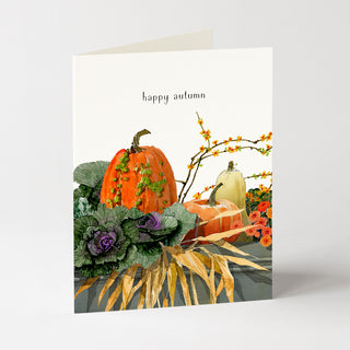 Pumpkins and Kale - Autumn Card